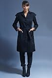 MBG Womens Belted Trench Coat - Black