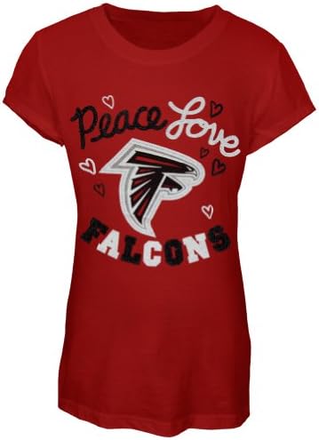 Atlanta Falcons - Peace Love Girls Juvy T-Shirt Red 6/7