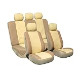 FH-PU001115 Classic Synthetic Leather Car Seat Covers Beige color