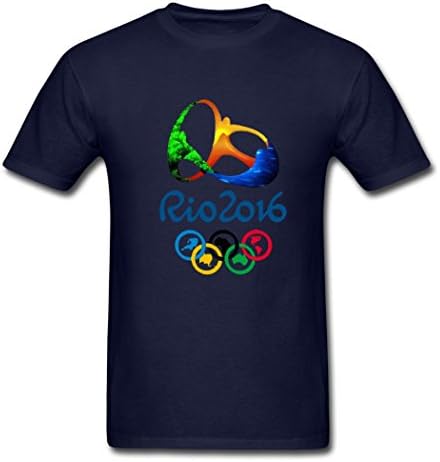 FangTS Thankgiving Day 2016 Rio Olympic Games Logo T-Shirts Navy Large