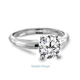 Four Prong Round Pre-Set Diamond Solitaire Ring In 18K White Gold ( Color H , Clarity SI2 ) (1.00 ct. t.w.)