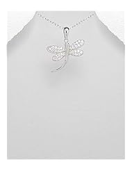 Butterfly CZ Pendant Necklace In 92.5 Sterling Silver