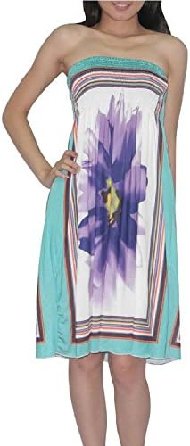 Womens City Life Flowing Gathered Bodice Summer Dress Medium Multicolor