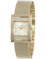 GUESS Womens U0127L2 Timeless Shine Crystal Mesh Gold-Tone Watch