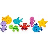 Nuby 16 Piece Bath Tub Foam, Animal Characters