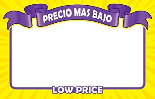 Price Cards Spanish "PRECIO MAS BAJO / LOW PRICE" Sign Cards, 3.5 x 5.5 packed 100