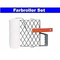 Malerwalze Farbwalze Farbroller Set 21 cm mit Abstreifgitter