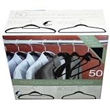 50 Ultra Thin Velvety Smooth Space Saving Hangers (Black) 50 Ultra Thin Velvety Smooth Space Saving Hangers (Black)