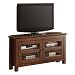 Walker Edison 44-Inch Corner Wood TV Console, Traditional Brown