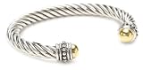 Two Tone Yellow Sterling Twisted Bracelet