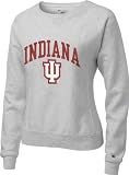 Indiana Hoosiers Women's Retro Grey Champion Seal Reverse Weave Crewneck Sweatshirt