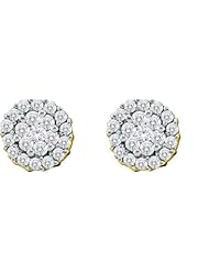 0.75CTW DIAMOND LADIES FLOWER EARRINGS