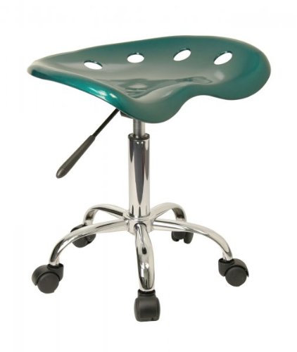 Vibrant Green Tractor Seat and Chrome Stool [LF-214A-GREEN-GG]