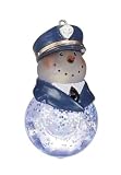 24 Pack Glitter Buddies LED Lighted Police Officer Snowman Christmas Ornaments