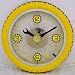 Wall clock yellow bike tire theme steel spokes aluminum rim 16 inch