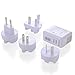 Travel Plug Adapters, HAWEEL 10.5W 2.1A 2 USB Wall Charger with Removable International UK + EU + US + AU Travel Adapter, 5-Pieces Set suitable for iPhone / Samsung / LG and more. (White)
