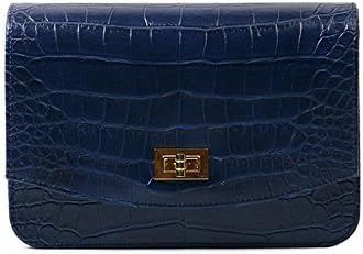 dearWYW Unique Crocodile Skin Pattern Mini Shoulder Cross-body Bag (Blue)