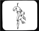 Mauspad mit der Grafik: Vogel, "Vereinigte Staaten", S&uuml;den, Tiere, Papageien, "black and white", Barsch