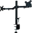 WALI Dual LCD Monitor Desk Mount Stand Fully Adjustable Fits Two Screens 10- 27", Full Motion, Tilt, Swivel, Rotate, 22 lbs Capacity, C-Clamp Base and Optional Grommet Base (WL-M002)