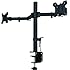 WALI Dual LCD Monitor Desk Mount Stand Fully Adjustable Fits Two Screens 10- 27", Full Motion, Tilt, Swivel, Rotate, 22 lbs Capacity, C-Clamp Base and Optional Grommet Base (WL-M002)
