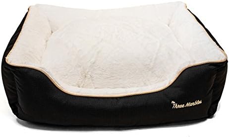 The Three Marbles Luxury Pet Bed - Machine Washable, Removable Cover (&amp; 1 Extra Cover) 26"x24"x7.5"