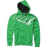 Fox Racing Speed Freak Front Fleece Youth Boys Hoody Zip Sportswear Sweatshirt/Sweater - Kelly Green / Medium