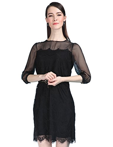 (マックスチック) Maxchic　レディース　ワンピース ベルト付き　レース切り替え　C16434Y15M