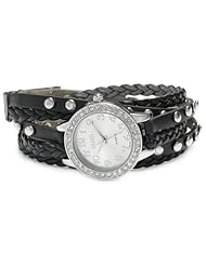 XOXO Womens XO5636 Black Braided Wrap Watch