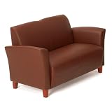Office Star Products Wine Eco Leather Love Seat