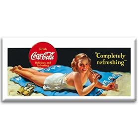 Plaque M�tal R�tro Coca-Cola de la boutique Bar-Collector " Completely Refreshing "
