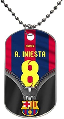 iniesta jacket barcelona Image Custom Personalized Aluminum Dog Pet Tag,Comes with 30" inches beads chain