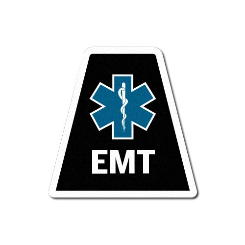 Firefighter Helmet Tetrahedron Fire Helmet Stickers - Black Reflective EMT Tetrahedron