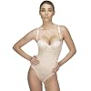 Vedette - Under Bust Body Suit w/ Latex Front (THONG STYLE) -- MEDIUM - NUDE - by Vedette (Bodysuit flattens stomach, trims waist and makes you appear thinner!) - Great Gift Idea! Vedette girdles for women can be used as girdle for postpartum! Excellent Girdle shaper! Can also be used as a postpartum girdle for postpartum support body shaper for women! - Great Gift Idea - Best Seller!