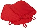 Kane Home Products Ribbon Red Quilted Pocket Potholder, Set of 3