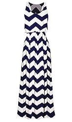 Striped Print Zig Zag Sleeveless Polyester Vintage Club Dress/Evening Dress/Party Dress/Maxi Dress 