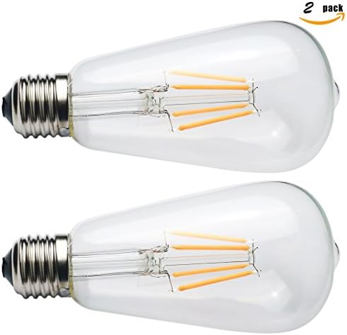 2PcsLED Filament Bulbs 86-265V 4W Equivalent A 40W Incandescent Bulb, Soft White 2200K,Energy Saving LED Light Bulbs for Home,Office,Restaurant,Cafe High CRI