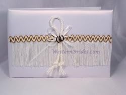 Western Fringe Guest Book White