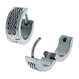Inox Jewelry Stainless Steel, Huggies, Mesh Earrings