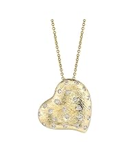 14k Yellow Gold 0.54 Ctw Diamond Spotted Heart Necklace