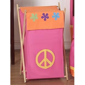 Baby and Kids Clothes Laundry Hamper for Groovy Pink Bedding