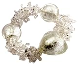 Hush! White Semi- Precious and Glass Heart Foil Bracelet- Fiesta Collection