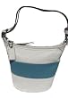 Coach Leather Duffle Handbag - Rugby White Blue Silver Bag 13357