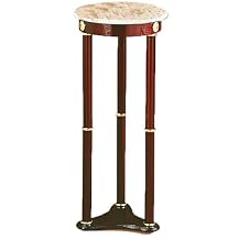 Round Plant Stand-White Marble