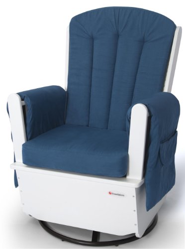 Foundations SafeRocker SS Swivel Glider Rocker, White/Blue Foundations SafeRocker SS Swivel Glider Rocker, White/Blue