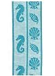 Waffle Weave 100% Cotton Seahorse and Shells Dishtowel 18" X 28" Set / 6