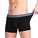 David Archy Men's 4 Pack Low Rise Ribbed Micro Modal Boxer Briefs (L, Black)