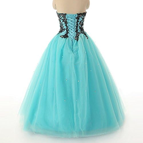 Wallbridal Aqua Lace Beaded Tulle Prom Gown Quinceanera Dress Graduation Dress (10)