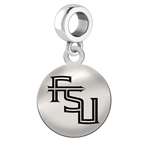 Florida State Seminoles Sterling Silver Round Drop Charm Fits All European Style Bracelets