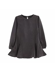 Girls General Print  Cotton Spring Fall Bubble Dress Mini Dress  With Ruffles