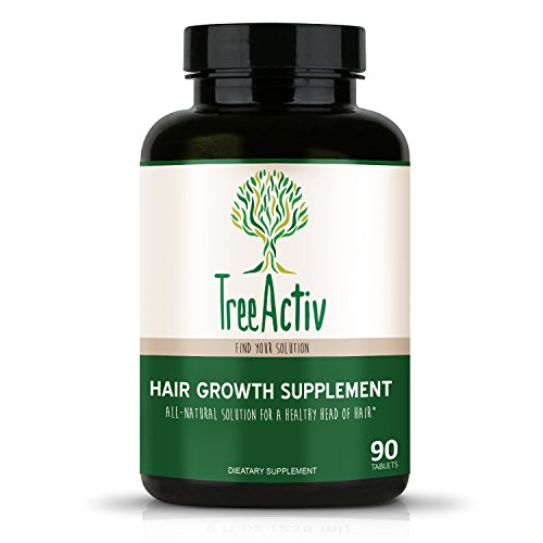 TreeActiv Hair Growth Supplement | Biotin Natural Herbal Vitamin Complex, For Men, Women, Teens, Black (African American), Kids - Best Treatment, Fast Medicine (90 Pills / 30 Day Supply)
